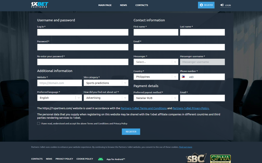 How to open your 1xBet Affiliate account. Step-by-Step Signup Guide